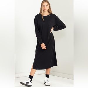 40 STAY EASY LONG SLEEVE T-SHIRT MIDI DRESS